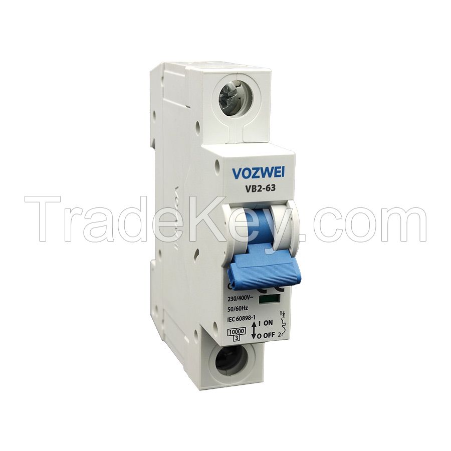 MCB VB2-63 C16 AC16A 1P AC230/400V  DC48/60V Miniature Circuit Breaker for telecom and energy storage