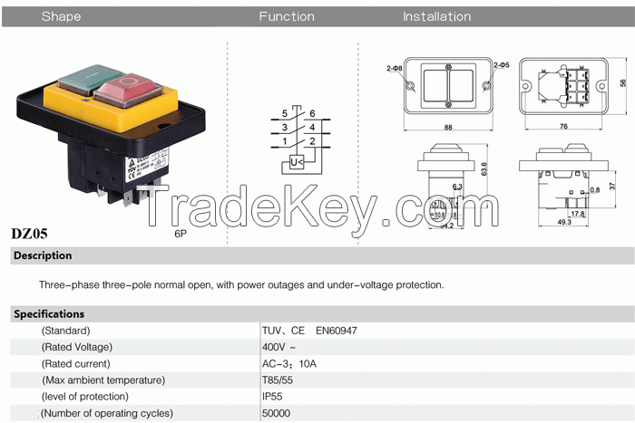 Electromagntic Switch with three-phase three-pole