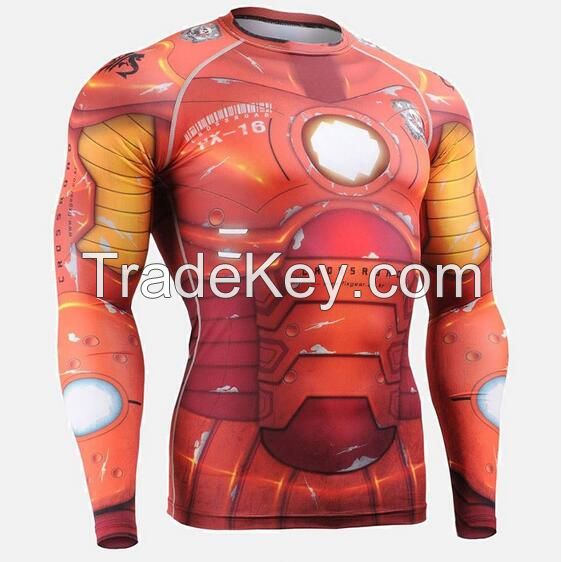 wholesale long sleeve custom BJJ/MMA rashguard oem with sublimation