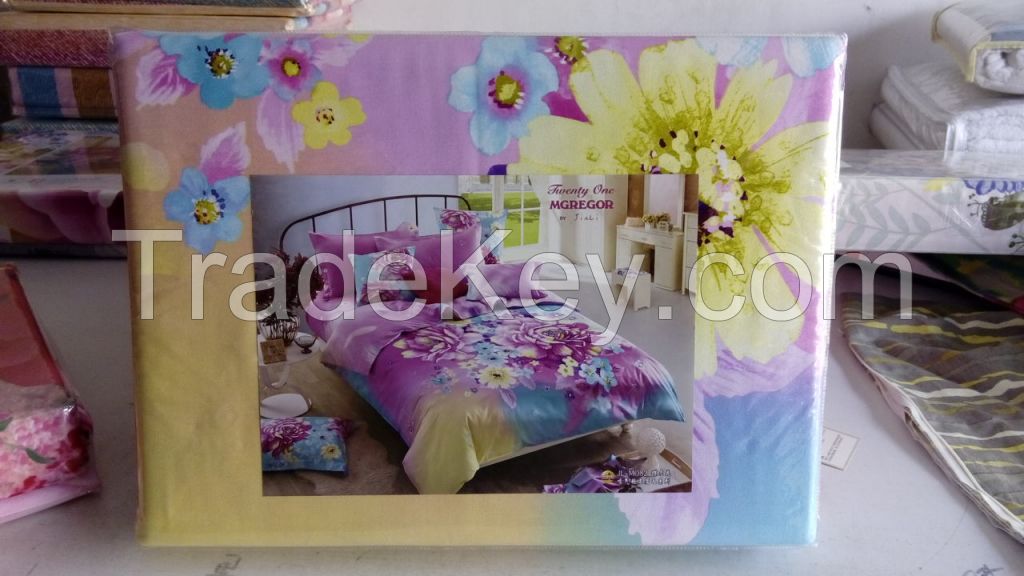 4 pcs cotton printing duvet cover set