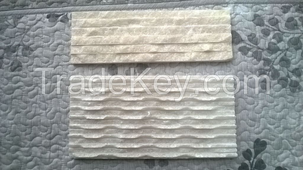 White quartzite natural stone cultured stone panel