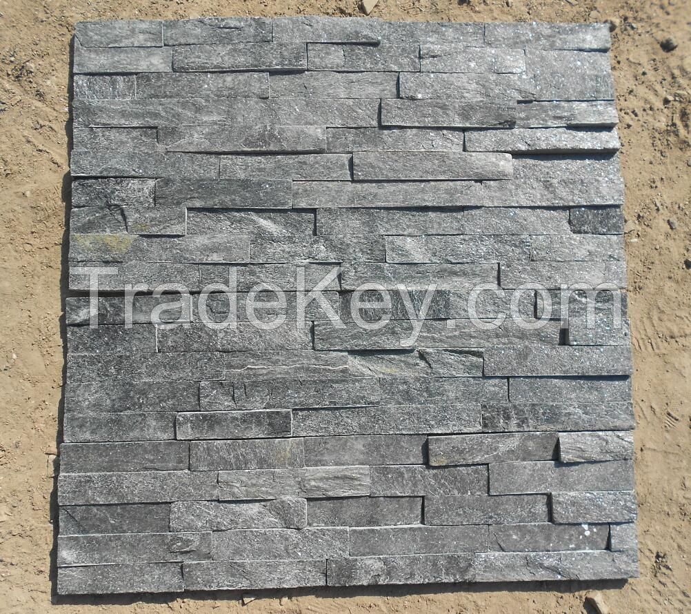 Black quartzite quartz natural stone cultured stone wall tile