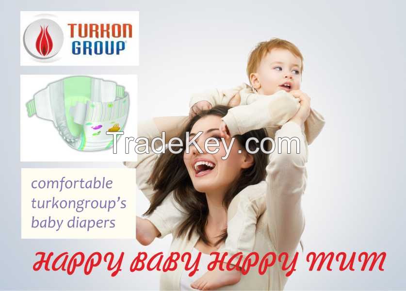 Larry barry high quality soft and dry junior baby diaper made in Turkey