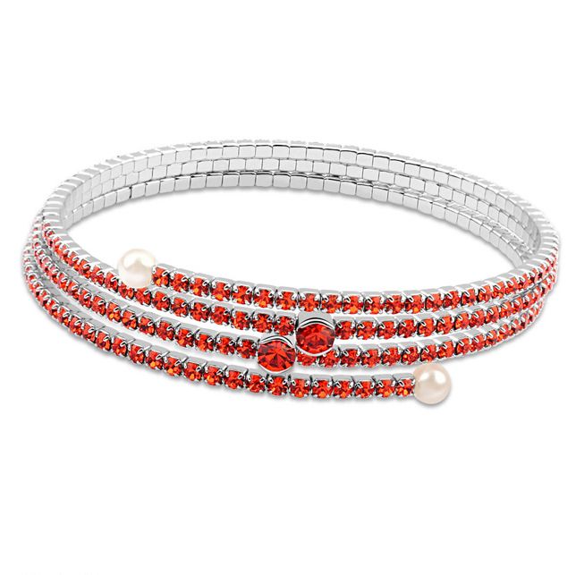 2014 pure silver crystal beaded bracelet