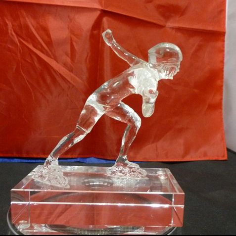 High quality Ice skater crystal trophy awards