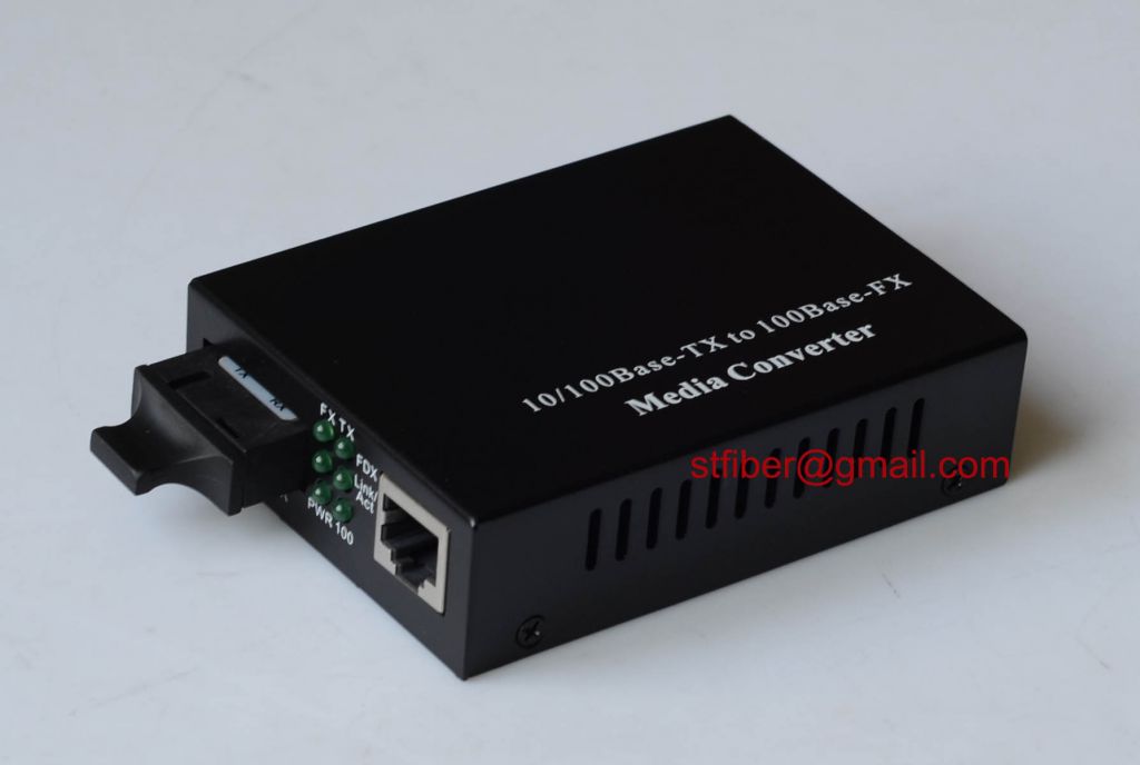 10/100M fiber media converter, SM, 60km