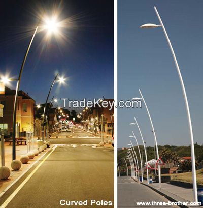 Curved light pole