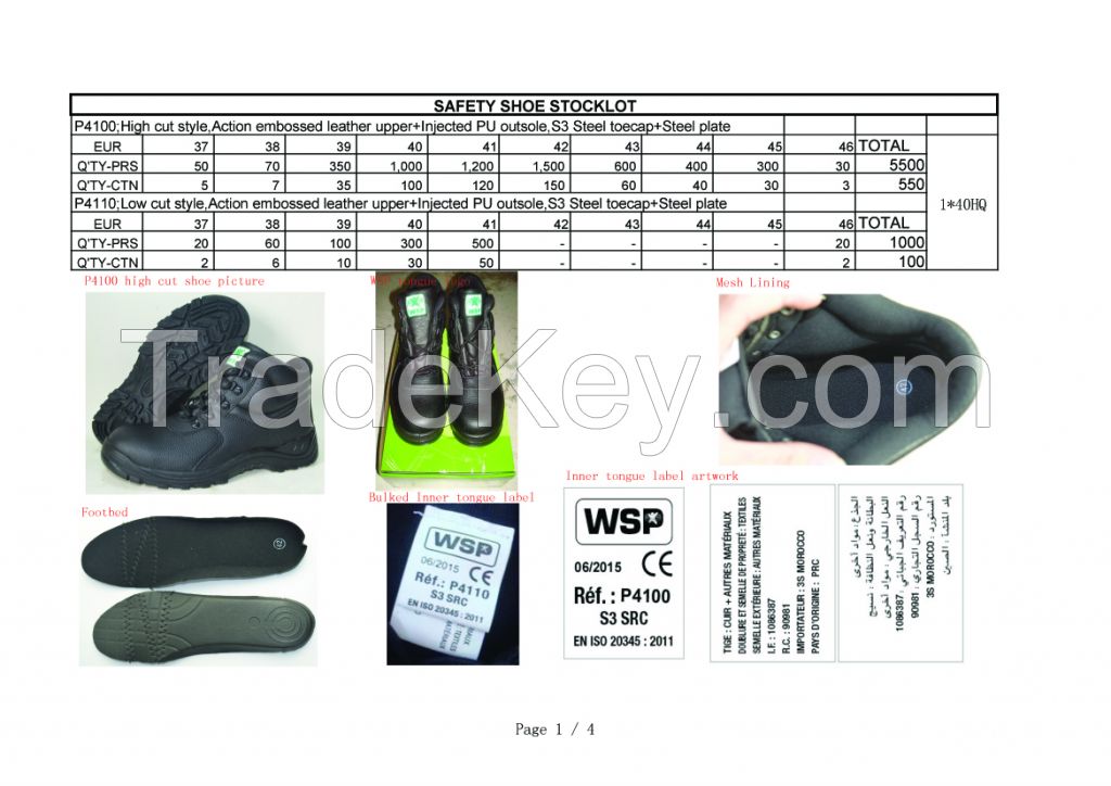 safety shoes stock