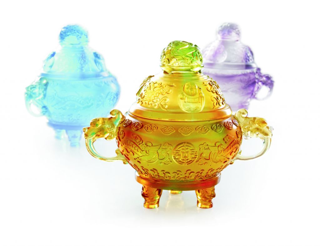 Sell Crystal Glass Liuli Buddhism Home Decorative Incense Burner Series