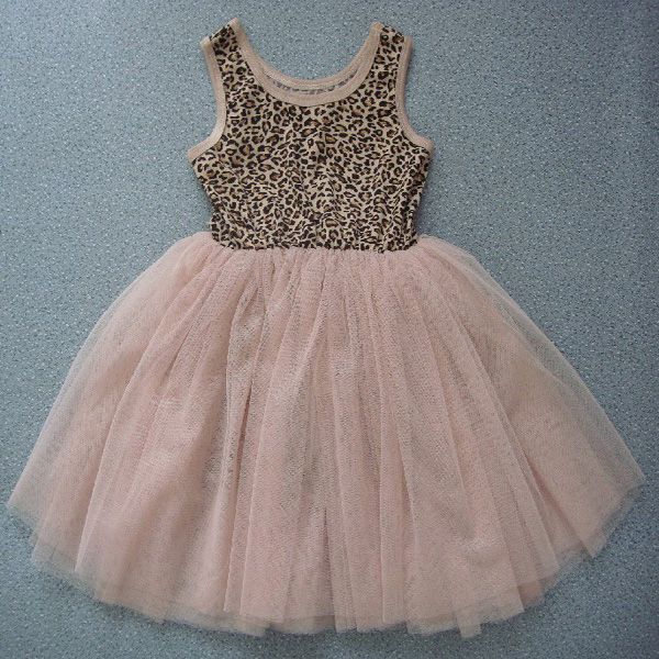 2014 hot selling leopard top and light pink baby tutu dress