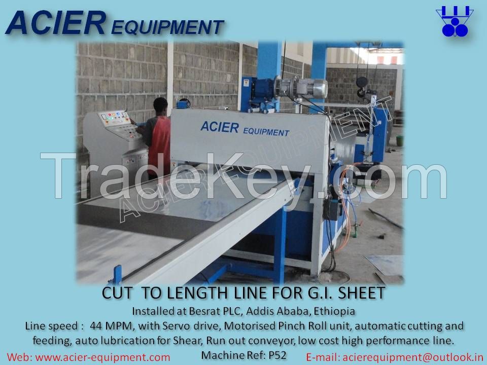 Coil to sheet cutting cut to length line machine