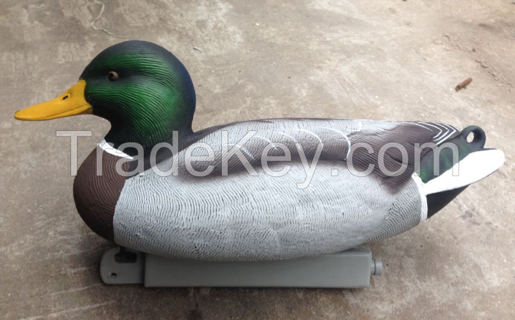 plastic blow molding mallard duck hunting decoy floatie with realistic painting schemes from China factory