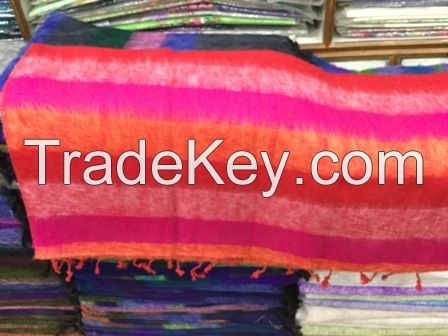 Big stripe woolen shawl