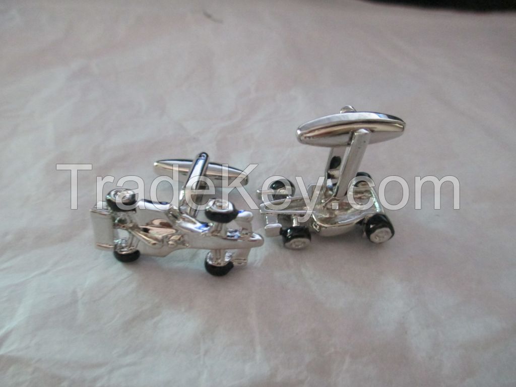 F1 3D car metal cufflink