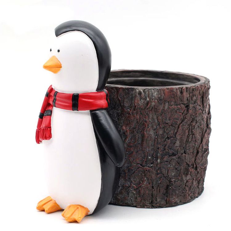 OEM design pen holder snowman pen pencil container carving brush pot brush holder desk organizer decoration , luxury gift