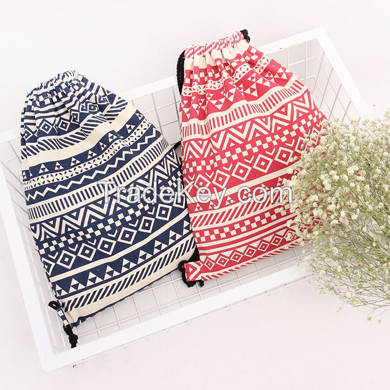 Selling Assorted Canvas Cotton Linen Drawstring Gift Bags Messenger Bags Shoulder Shopping Bag Handbags Backpack