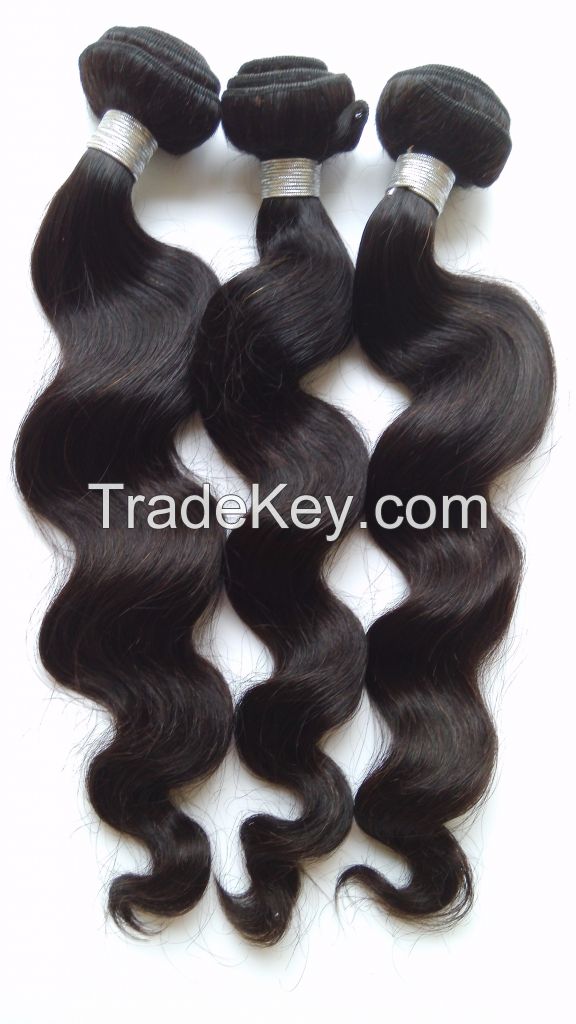 6A Unprocessed Brazilian Virgin Hair Extension Silky Straight/Body Wave/Deep Wave