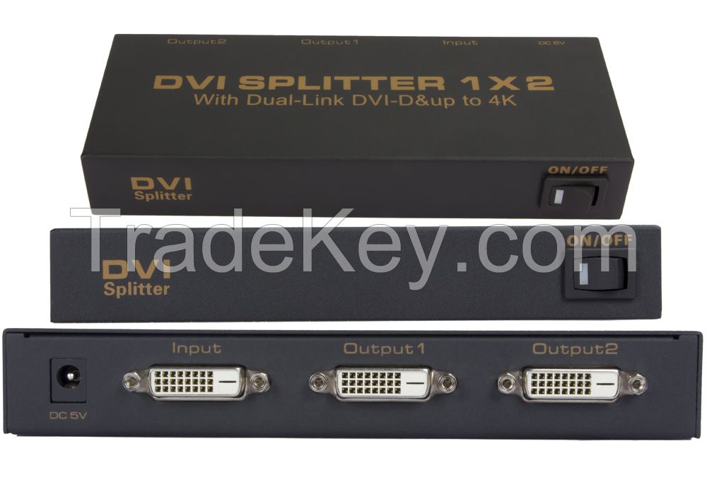 DVI 2 port splitter 1x2 dual link DVI-D up to 4K