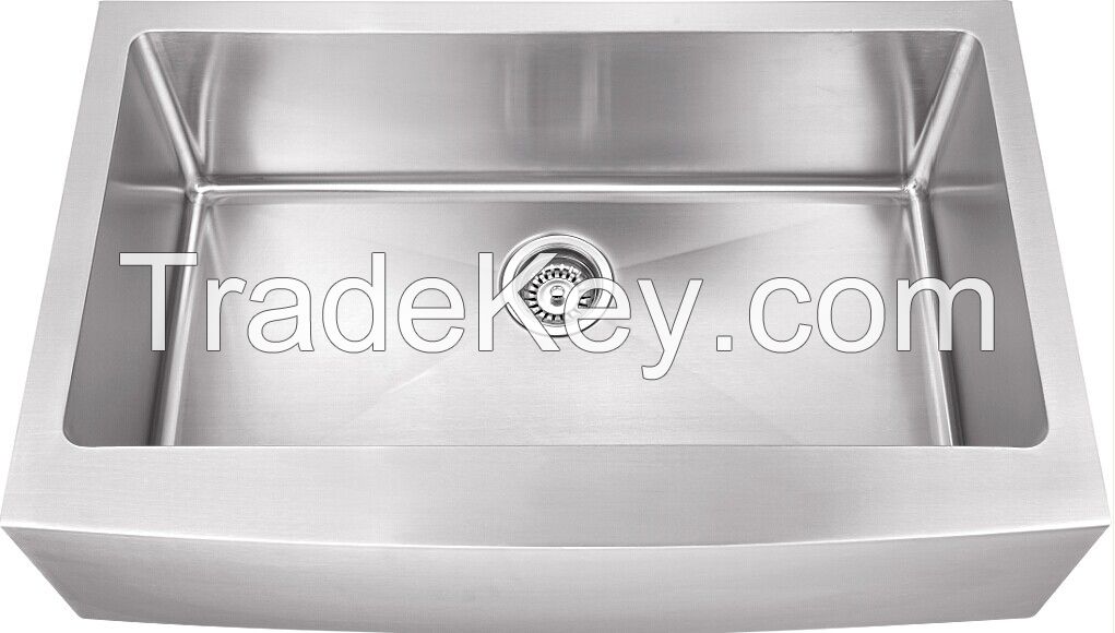 Stainless steel handmade apron single bowl sink HA124-3320-R20