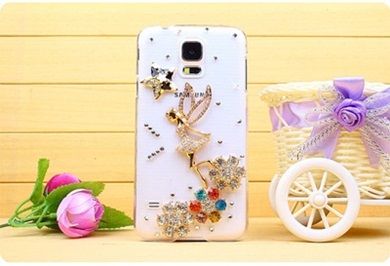 Fashion Rhinestone the flying girl phone case for Samsung Galaxy S5