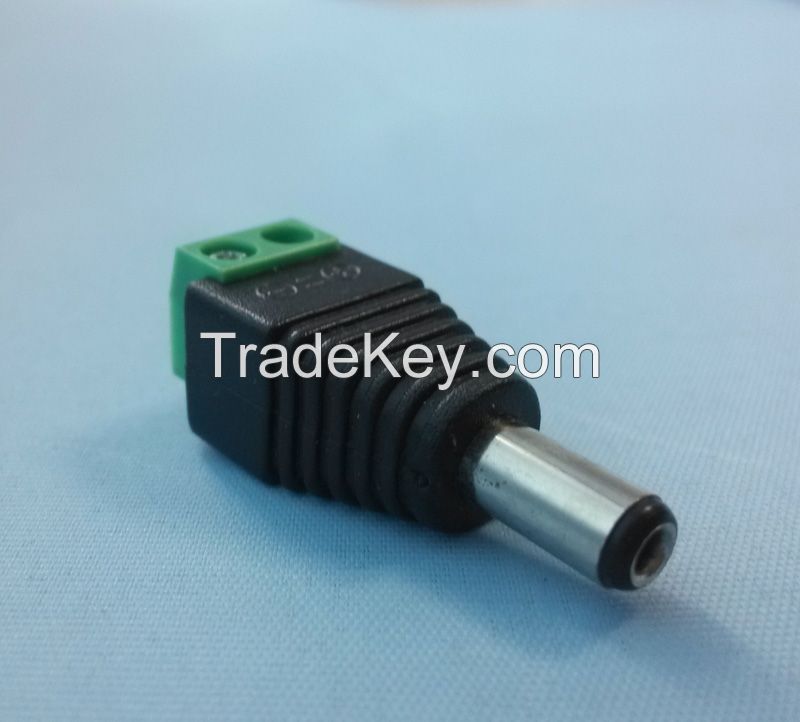 DC Power 5.5X2.1mm male to terminal (terminal fixed) dc plug LED strip dc connector with Free Shipping