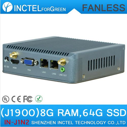 J1900 Mini PC Nano Computer ITX support Wake on LAN PXE Watchdog 3G GPIO 8G RAM 64G SSD