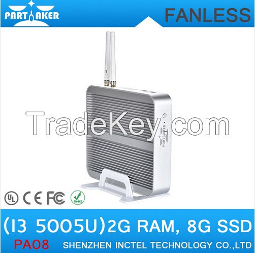 5th Generation CPU Intel Core i3 5005U Linux fanless mini pc