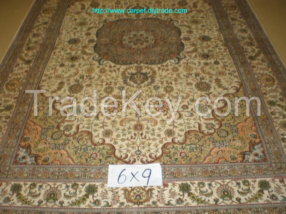 handmade silk persian carpet