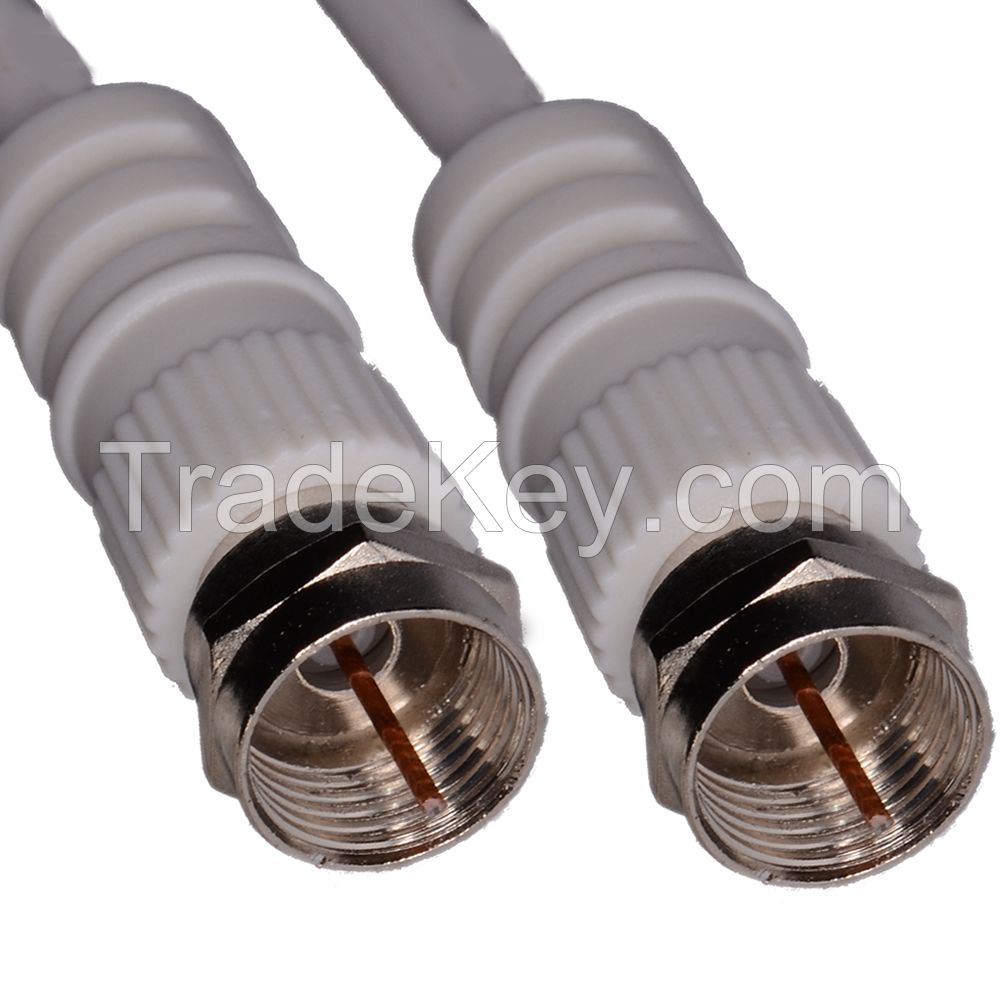 Satellite Cable Triple Shielded F-Pin to F-Pin with Easy Grip Connector