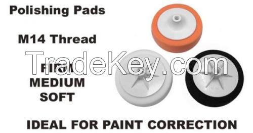 M14 14mm Thread Foam Polishing Compound Pads Mop Head SET Firm Medium Soft