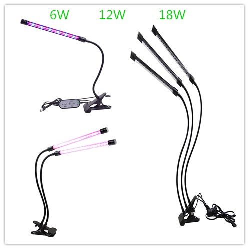 2020 6W 12W 18W Tube led grow light clip growing desktop lamp