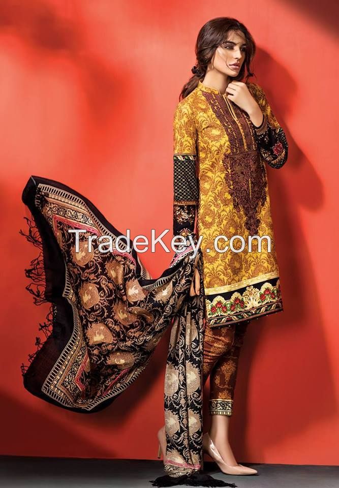 Offer New Embroidered Printed Lawn with Chiffon Dupatta