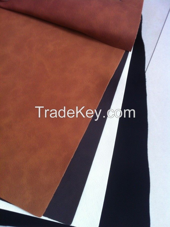 PU artificial leather with yabuck design for shoes and bags