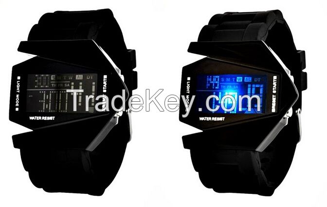 Silicone Airplane LED Watches Men with changing colorful lights