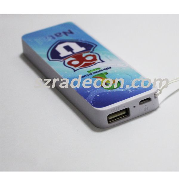 2014 World Cup Promotion Gift USB Power Bank 3000 mAh with String