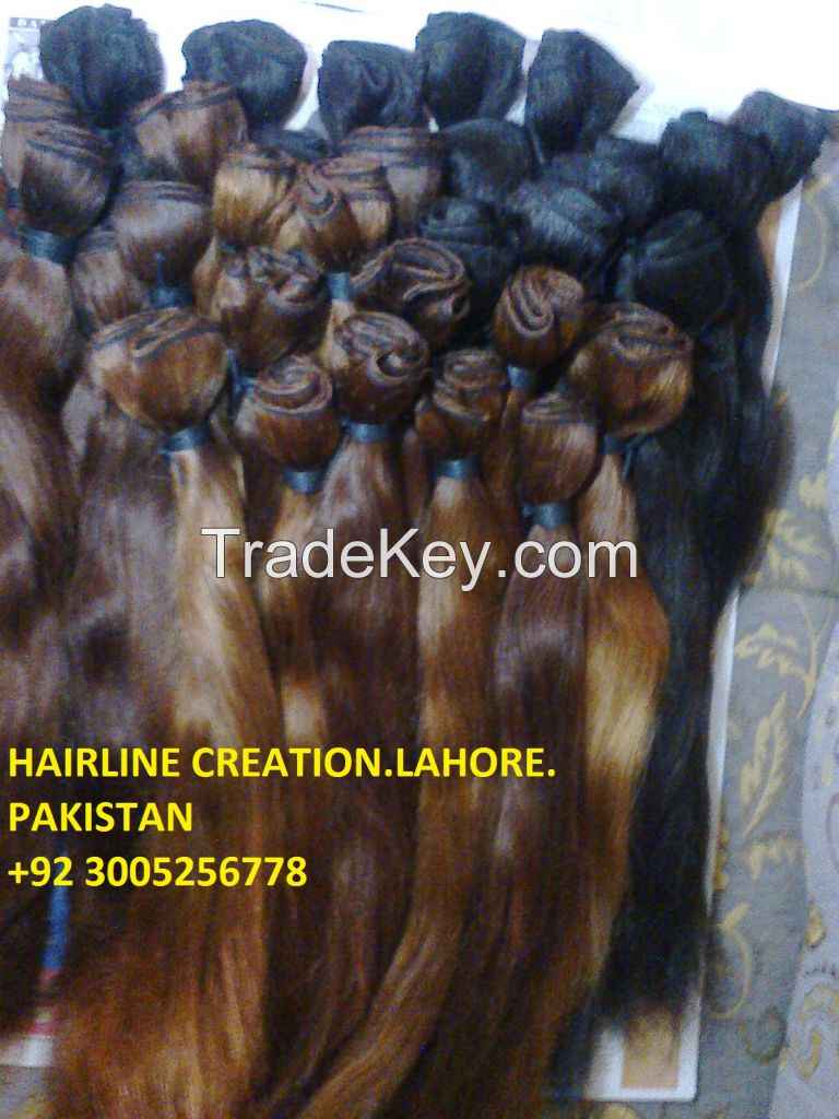 wefted human hair, 