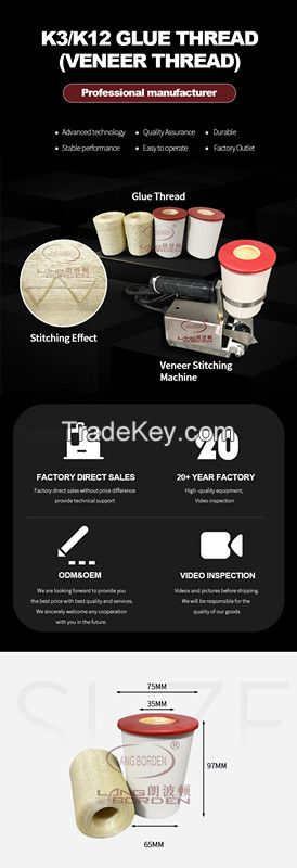 K3K12 Veneer Glue Thread for Stitching Plywood