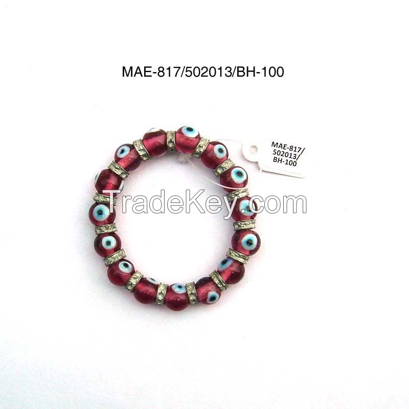 Evil Eye Glass Bead Bracelet