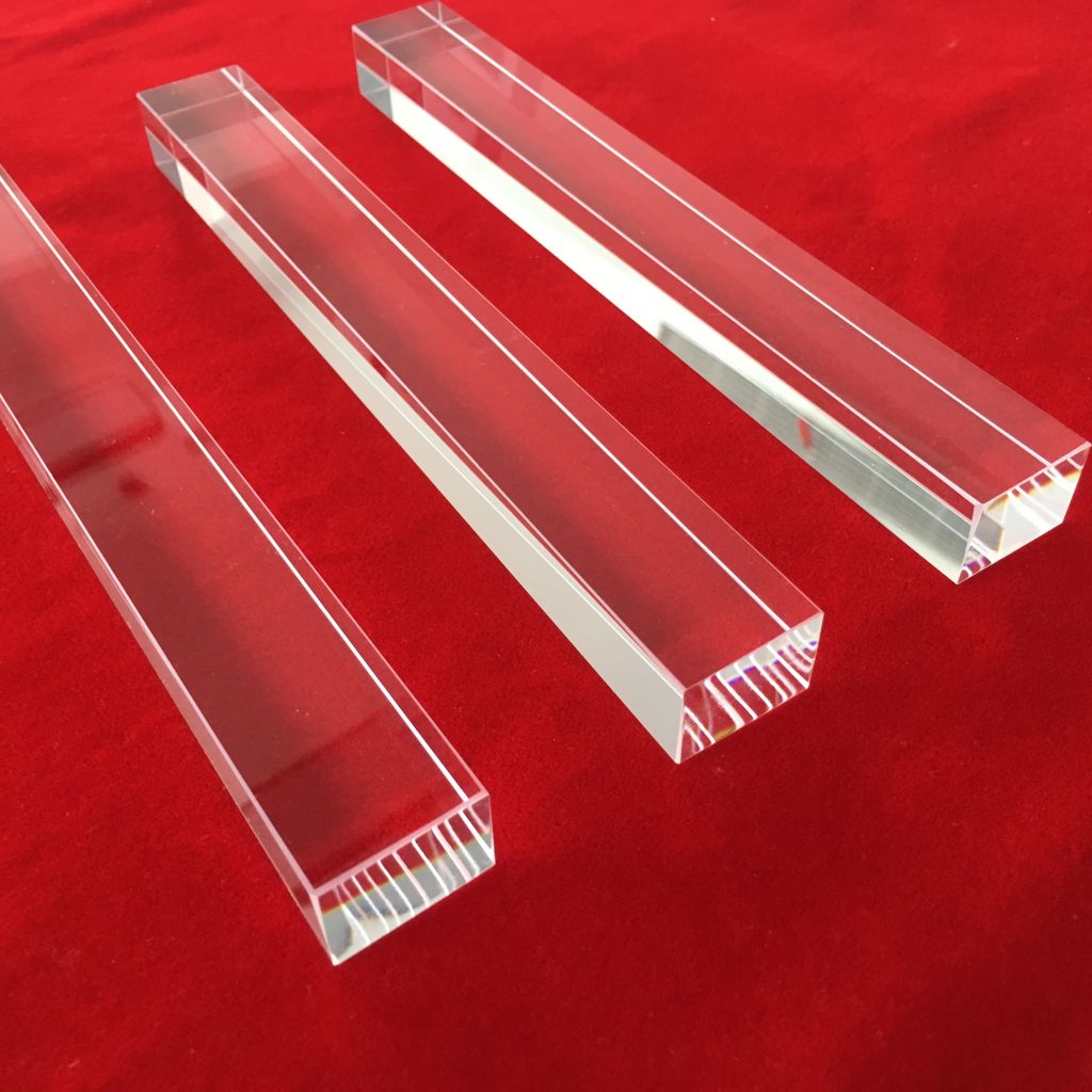 Square polishing clear quartz glass rod