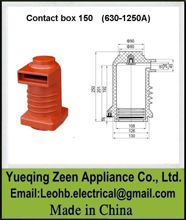 High voltage epoxy resin VCB fitting contact box , 24kV Indoor Single-phase Epoxy Resin Contact Box, China supplier new epoxy resin contact box, Red epoxy resin contact box