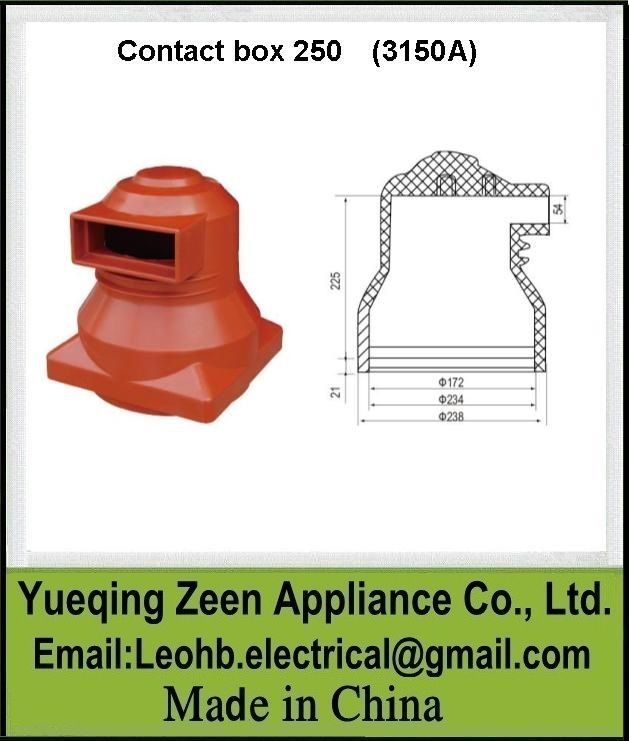 High voltage epoxy resin contact box/ 12kV Insulating Contact Box/ 630A contact box , 24kv indoor Epoxy Resin Contact Box, High voltage epoxy resin contact box for switchgear , Insulation Epoxy Resin Contact Box CH3-12/280