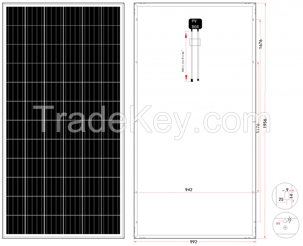 36V 310w-325w poly solar panel with positive tolerance