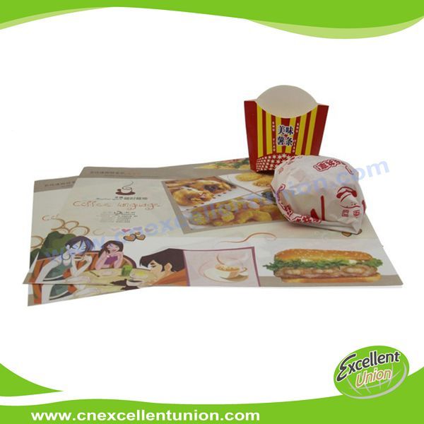 EX-PL-007 Custom Logo printed disposable paper tray liner menu paper