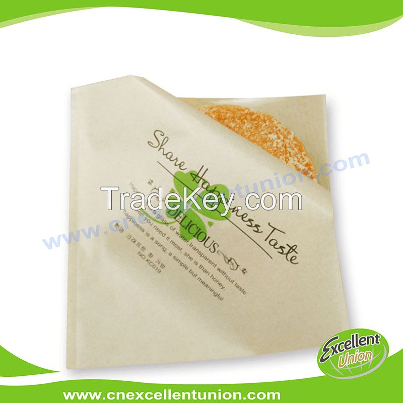 Double side open customer logo bread bag milky bun paper bun pad paper V-bottom bag