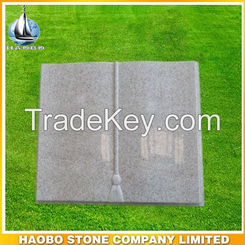 White pearl granite book memorial