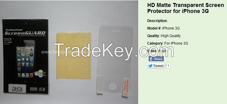 Mobile Part HD Matte Transparent Screen Protector for iPhone 3G