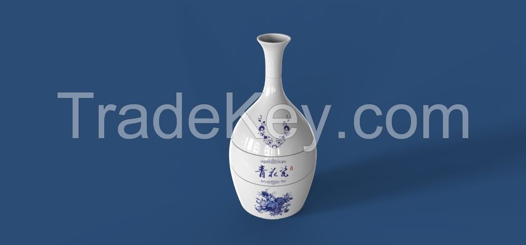 Touch Ultrasonic Aroma Diffuser - Blue and White Vase    ELI-AD-108T