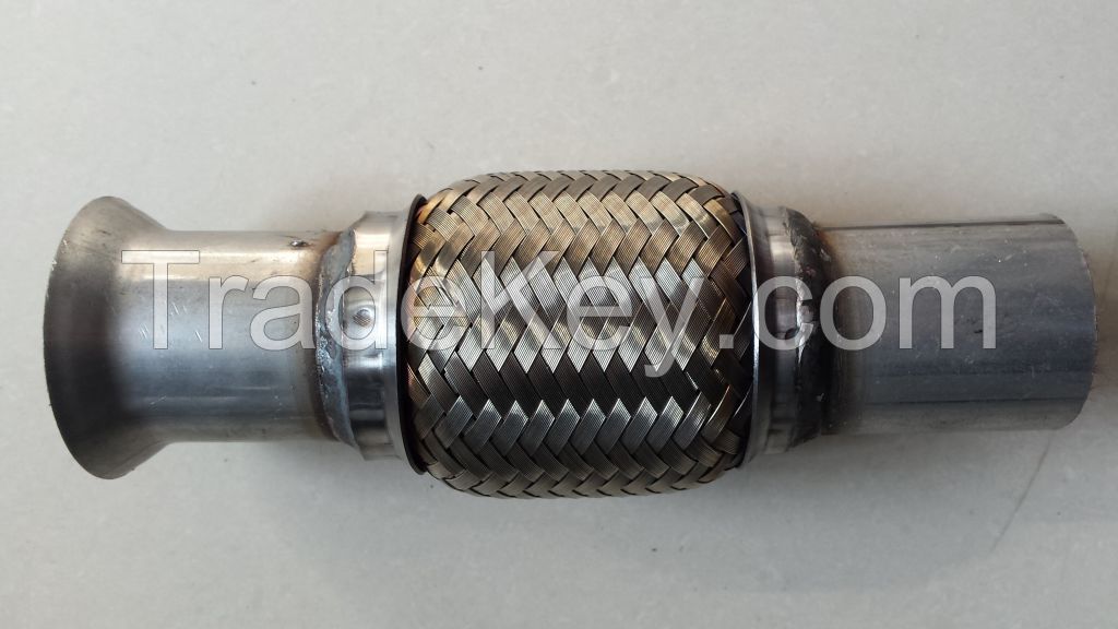 Exhaust pipe with Nipples(bellows+out braid+/{inner braid or interlock }+nipples