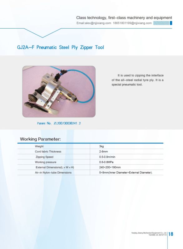 Pneumatic Steel Ply Zipper Tool