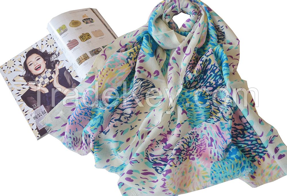 Sell  women winter wool printed scarf